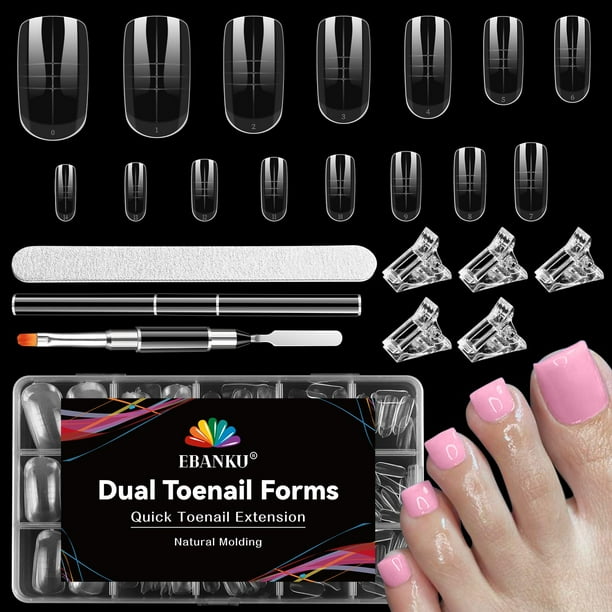 Set de moldeadores de uñas de poligel EBANKU, reutilizables, 150 unidades+accesorios