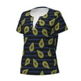 thumbnail image 2 of Naloa Avocado Print T-Shirts Short Sleeve V Neck Tees for Women Fashion Tops Trendy Lightweight Soft Casual Summer Outfits Clothes, 2 of 5