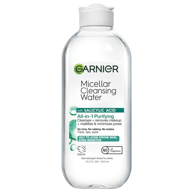 Agua micelar Garnier con ácido salicílico 400 ml para pieles grasas