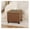 Golden Brown With Wheels, variant on Faux Leather Storage Ottoman with Wheels, 18.8" Square Rolling Footrest | Black Tufted Stool for Living Room, Bedroom & Vanity