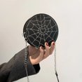 thumbnail image 2 of Girls Spider Web on Black Fashion Purses Round Bag with Metal Chain Strap, 2 of 5