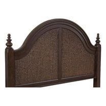 Bowery Hill Coastal 82"W King Woven Wood Headboard in Tobacco Brown