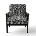 thumbnail image 3 of Designart "Black and White Geometric" Upholstered Patterned Accent Chair and Arm Chair, 3 of 5