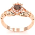 thumbnail image 5 of Claddagh Smoky Quartz Diamond Ring In Solid 14k Rose Gold, 5 of 6