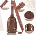thumbnail image 4 of APHISON Small Sling Bag Fanny Packs Cell Phone Purse Vegan Leather Crossbody Bags for Women Chest Bag with Adjustable Strap - Coffee, 4 of 6