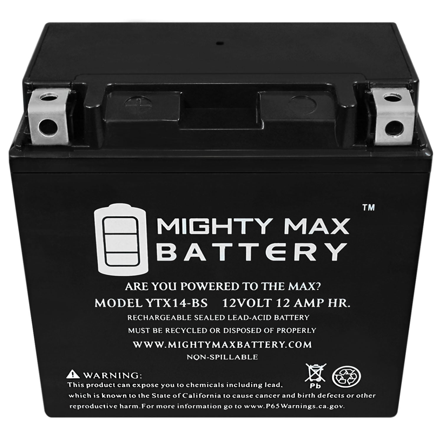 Mighty Max YTX14-BS GEL Battery – 12V 12AH, 200 CCA – Replacement For Kawasaki ZX12R 2000-2006, Maintenance-Free 3 thumbnail image