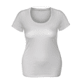 thumbnail image 3 of Essential Basic Scoop Neck Short Sleeve Tee for Women Tshirt -Plus, White, 2XL, 3 of 4