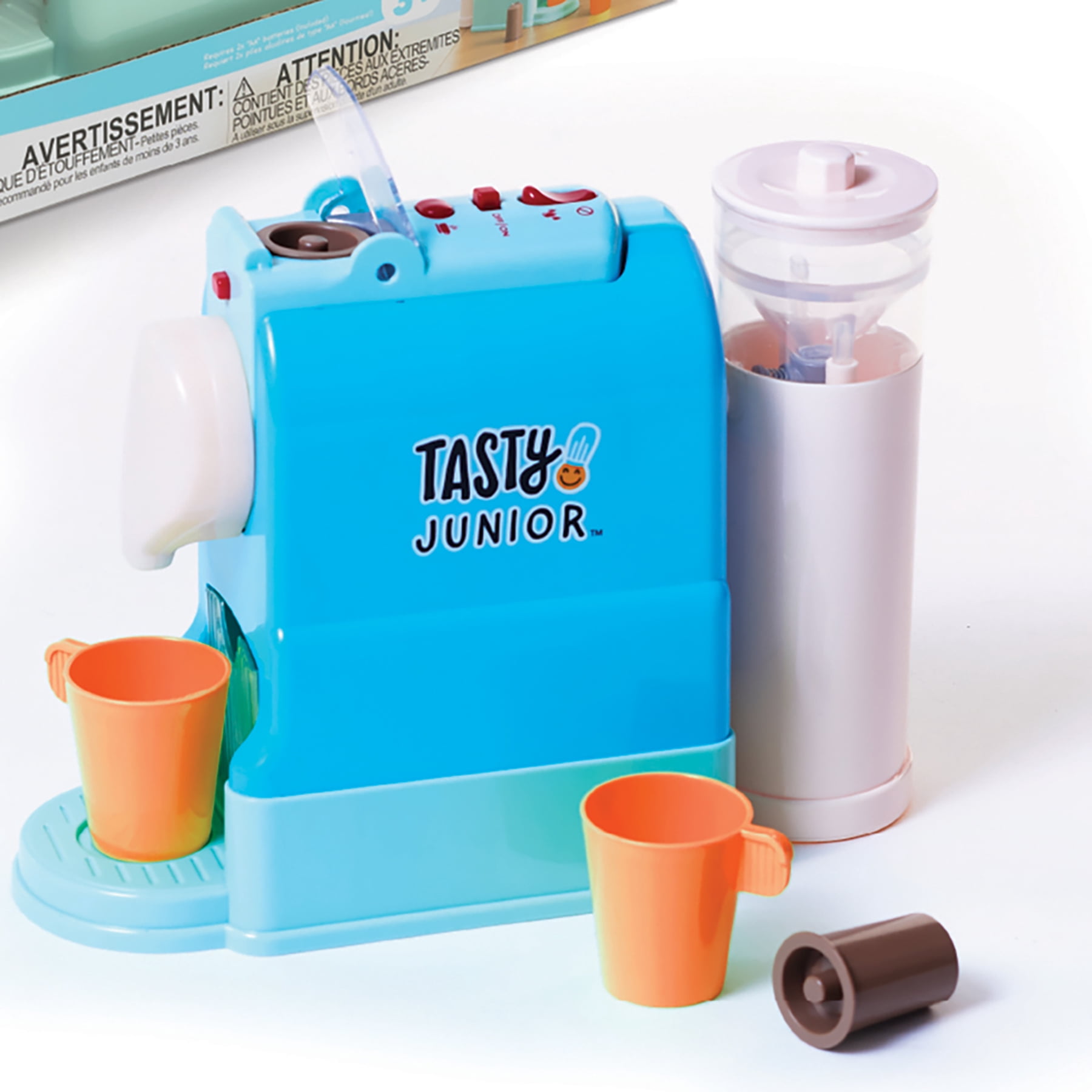 Tasty Jr – Kids Pretend Play Toy Coffee Maker Set w/ Lights & Sound - Ages 3+