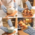 thumbnail image 5 of Oven Mitts, 2 Pack 10.24" X 5.12" Cotton Oven Mitt Pot Holders, Non-Slip Heat Resistant Oven Mits Kitchen Gloves Potholders for Cooking Baking Grilling (Grey), 5 of 7