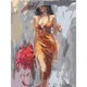 thumbnail image 1 of Kit de pintura por números sobre lienzo, arte al óleo artesanal, decoración de imagen de mujer abstracta, 30x40cm, 1 of 9