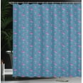 thumbnail image 3 of Ambesonne Blue and Pink Shower Curtain, Exotic Flamingo Birds, 69"Wx75"L, Dark Turquoise Pink, 3 of 4