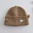 thumbnail image 2 of Besolor Toddler Baby Beanie Hat Kids Heart Graphic Knitted Thick Warm Winter Cuffed Hats for Girls Boys, 2 of 3