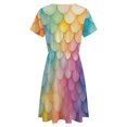 thumbnail image 5 of Rainbow Mermaid Scales Sundress Short Sleeve Dress Summer Women Clothes Dress for Women Dresses, 5 of 7