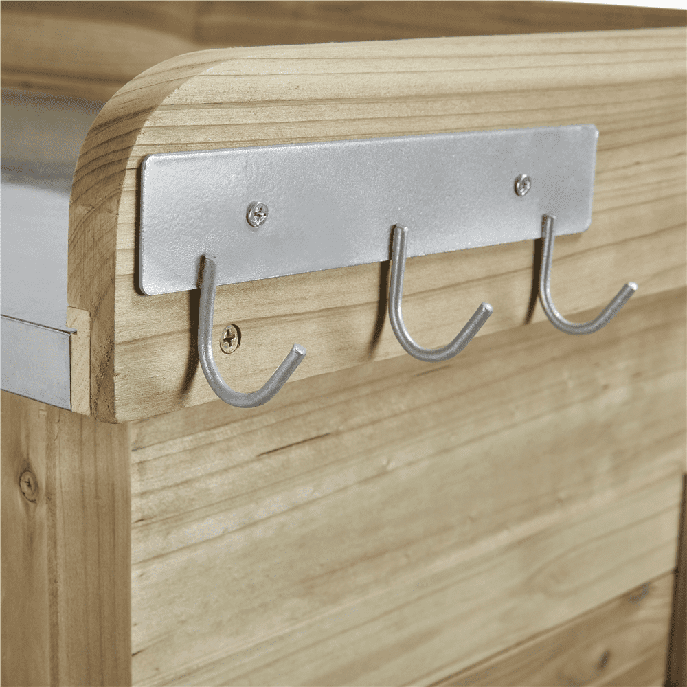 Renwick Outdoor Garden Potting Bench W/Cabinet Drawer Open Shelf, Light Green