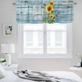 thumbnail image 3 of 2 Pack Sweet Home Valance for Window Sunflower Vintage Rustic Lake Blue Stripe Wood Board Kitchen Valance Rod Pocket Short Curtain Topper Decorative Window Treatment for Living Room Bedroom 42"x12", 3 of 8