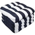 thumbnail image 2 of Sweet Home Collection 19" x 19" Blue and White Striped Square Chair Outdoor Seating Cushions (4 Pack), 2 of 4
