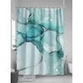 thumbnail image 5 of Turquoise Marble Texture Shower Curtain, Green Abstract Art Bathroom Decor Curtains Set with Hooks, Waterproof Fabric Home Accessories， Stall 54 X 78 Inch, 5 of 6