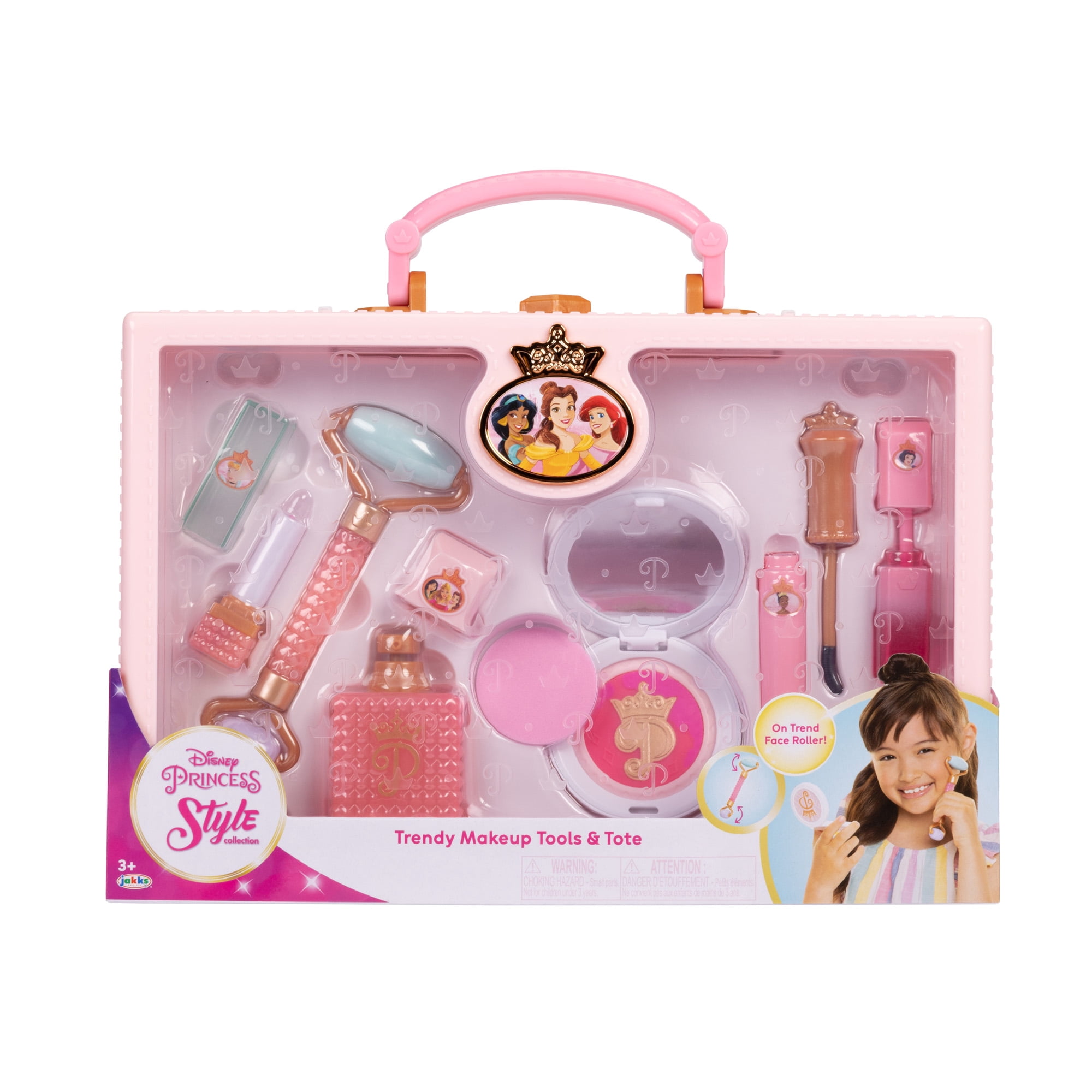 Disney Princess Style Collection Trendy Pretend and Play Pink Makeup Tote Child Ages 3
