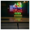 thumbnail image 1 of Letrero De Neón Thai Food Open, Ideal Para Decoración De Pared De Cocina Y Restaurante, Con Luz Regulable De 42cmx52cm, 1 of 6