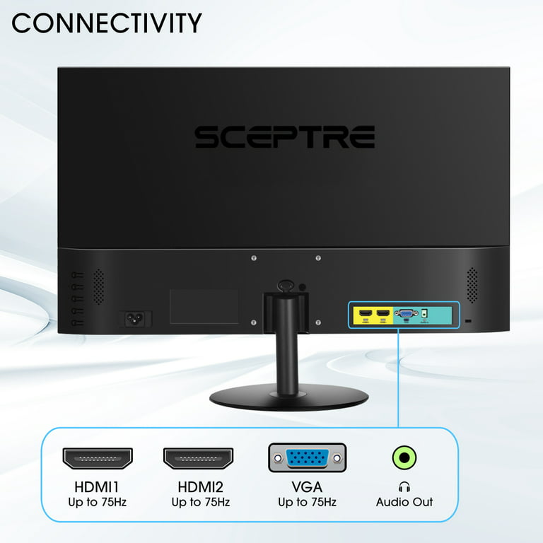 Sceptre IPS 27 LED Gaming Monitor 1920 x 1080p 75Hz 99% sRGB 320 Lux HDMI  x2 VGA altavoces integrados y 24 profesional delgado 75Hz 1080p Monitor