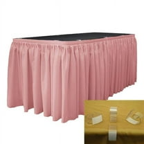 LA Linen SKT-Pop-30x29-15Lclips-RoseP79 Polyester Poplin Table Skirt with 15 L-Clips, Dusty Rose - 30 ft. x 29 in.