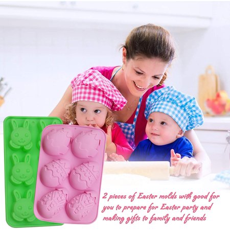 

lulshou Easter Bunny 6 Hole Silicone Chocolate Cake Mold DIY Baking Tool 2 PC