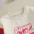 thumbnail image 5 of Okbabeha Toddler Baby Sweatshirt Romper Cute Christmas Letter Print Long Sleeve Color Block Bodysuit Sweater Onesie Clothes, 5 of 7