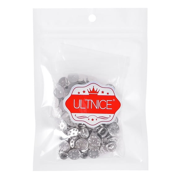 Soimiss 50Pcs Silver Clutch Pin Backs Locking Keepers for Tie Tacks Lapel Pins and Crafts