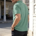 thumbnail image 4 of GrmtClth Polo Shirts for Men Business Collared Golf Shirt Trend Short Sleeve Top Summer with Pocket Tee with Button Mint Green XL, 4 of 7
