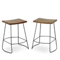 thumbnail image 4 of Carolina Classics Aryan 24" Saddle Seat Counter Stool (Set of 2), 4 of 7