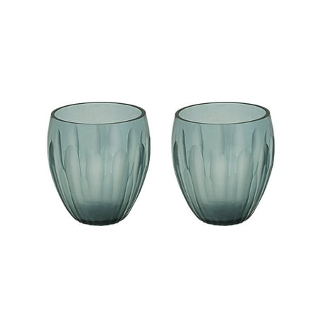 Aspen Creative 16018-2 Grey Blue Glass Votive Candle Holder 3-1/2" Diameter x 4" Height, 2 Pack