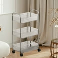 thumbnail image 5 of SLYNSHome 3-Tier Rolling Storage Cart with Wheels,Plastic Organizer for Kitchen Bathroom Living Room Office, Space-Saving Mobile Utility Cart, 5 of 6