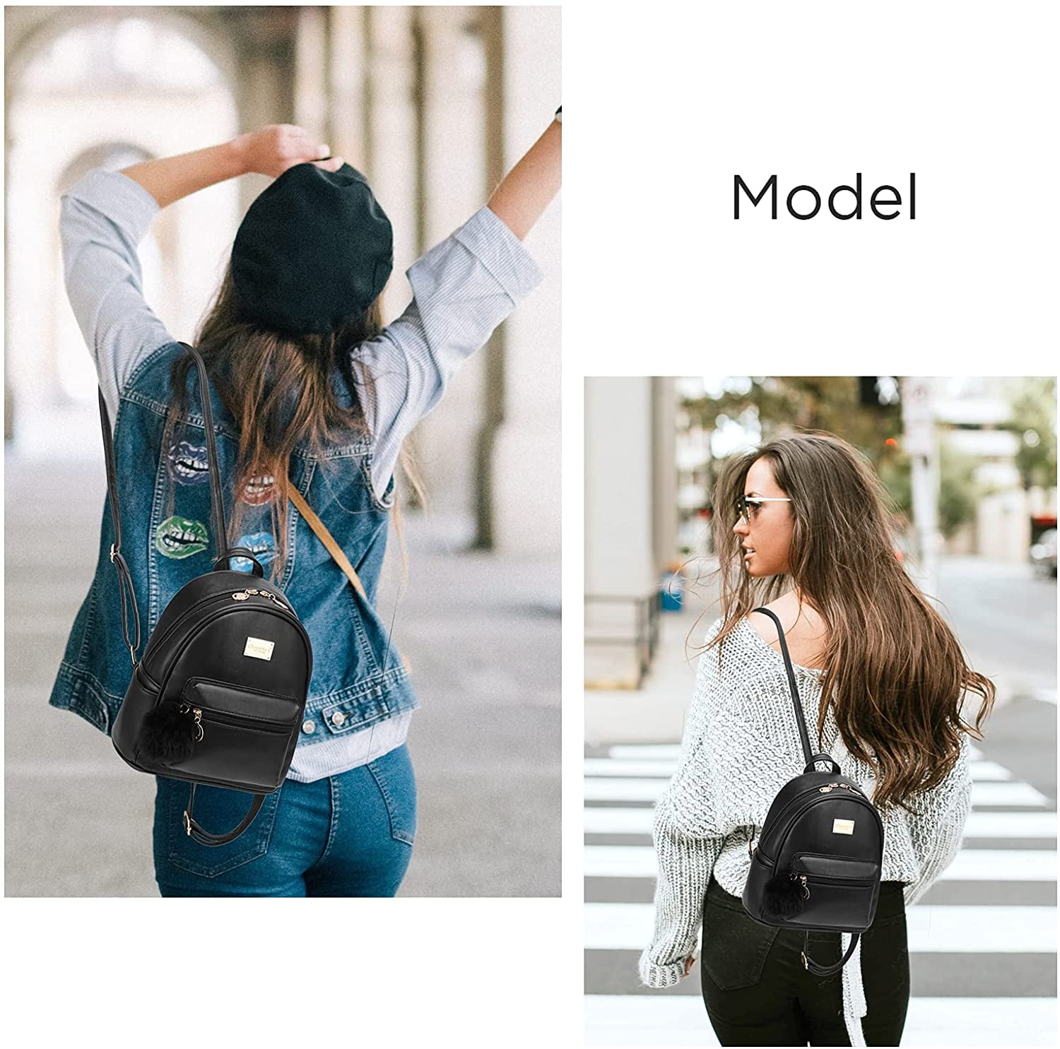 Girls Fashion Backpack Cute Leather 