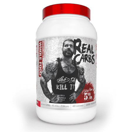 5% Nutrition Rich Piana Real Carbs with Real Food Complex Carbohydrates, Long-Lasting Low Glycemic Energy for Pre-Workout/Post-Workout Recovery Meal, 3.58 lb, 50 Servings (Strawberry Shortcake)
