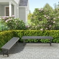 thumbnail image 2 of AVAWING 2PCS Patio Dining Benches, Outdoor Wood Benches, Wooden Picnic Furniture, Gray, 2 of 7
