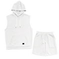 thumbnail image 2 of Dpytoraw Men's Workout Hooded Tank Tops Sleeveless Gym Shirt Sweat Shorts Hoodie Set 2 Piece Outfits Jogging Suits, 2 of 5