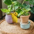 thumbnail image 1 of Estatua de pato de resina, pequeña maceta, decoración de animales para patio trasero. Amarillo, 1 of 8