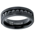 thumbnail image 2 of Metal Masters Mens Black Titanium Ring Wedding Engagement Band 9-Large Channel Set Black Cz 8mm, 2 of 6