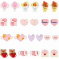 thumbnail image 1 of 1 caja de 72 piezas de 12 estilos de cabujones de San Valentín con parte trasera plana de resina, dijes de corazón, decoración de corazones de amor para madres y padres, cabujón, 1 of 4