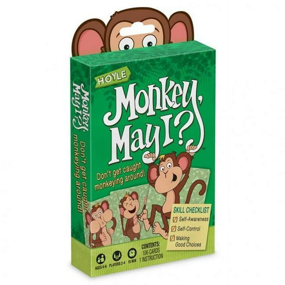 Hoyle Monkey, May I? Card Game,2-4 Players Ages 4-6
