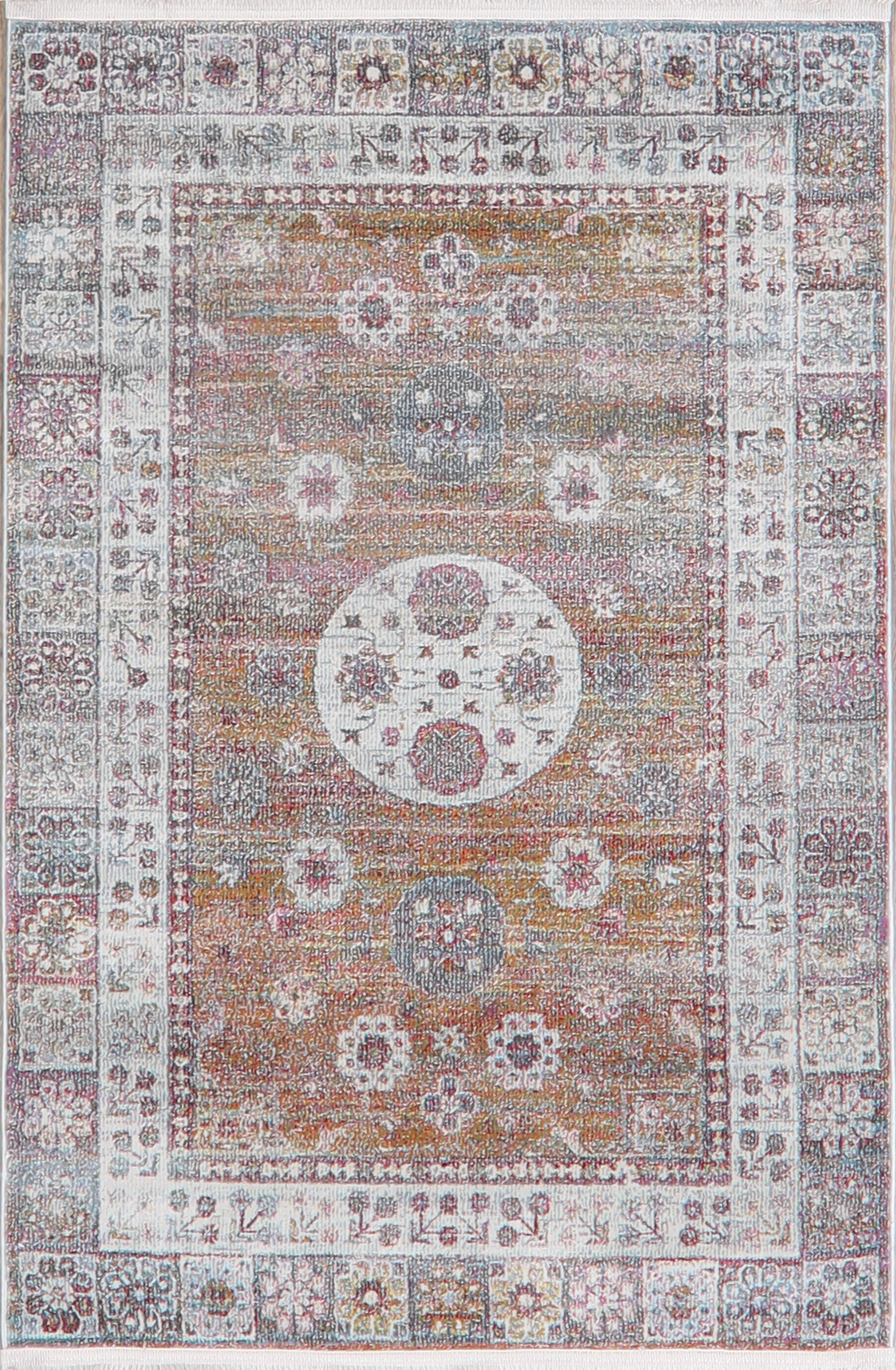 Distressed Faded Vintage Carpet 5x7 Oriental Faded Medallion Area Rug