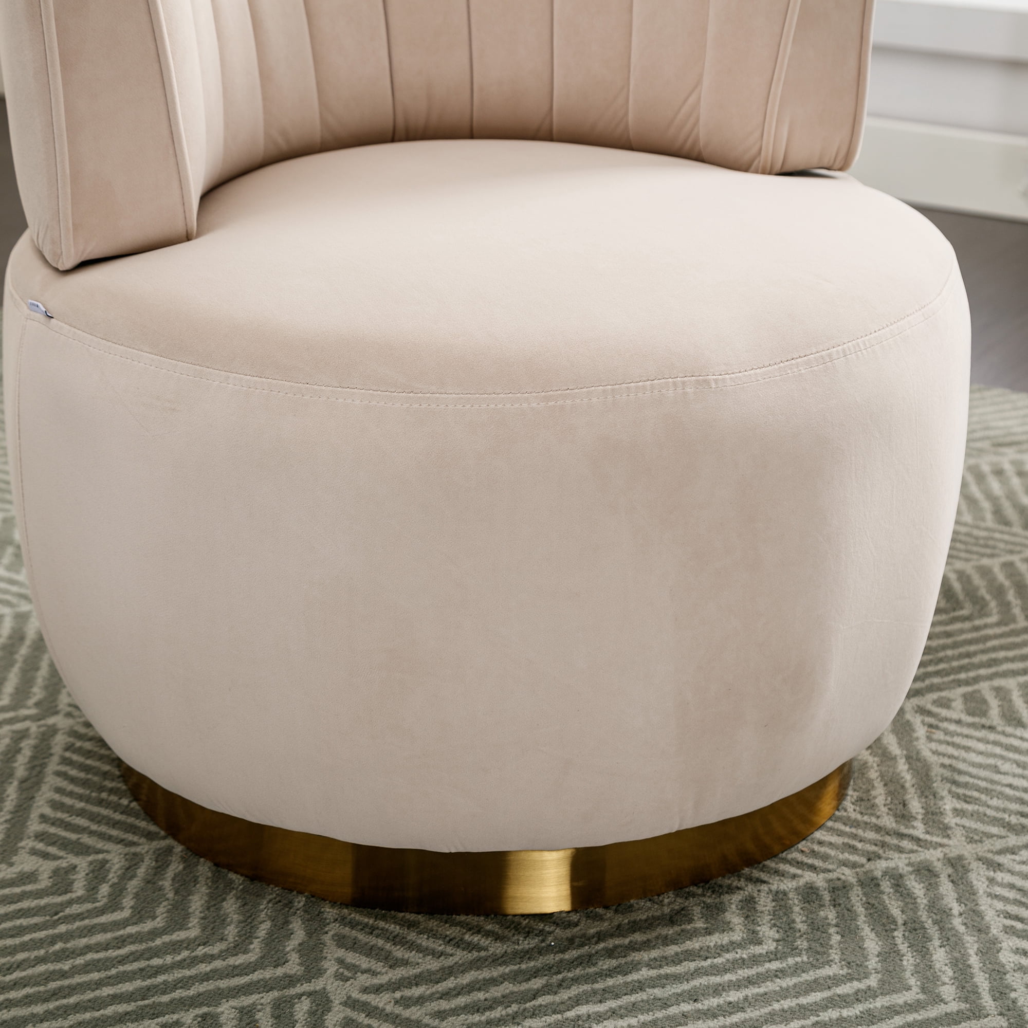 MAYEERTY 360 Degree Swivel Cuddle Barrel Accent Sofa Chairs, Round Armchairs with Wide Upholstered, Fluffy Velvet Fabric Chair for Living Room, Bedroom, Office, Waiting Rooms