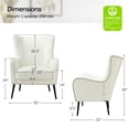 thumbnail image 4 of Faux Leather Armchair with Removable Cushion Upholstered Wingback Accent Chair Set of 2 for Living Room Bedroom Ivory, 4 of 10