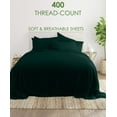 thumbnail image 2 of 21-INCH EXTRA DEEP POCKETS - 6 PC Queen-XL Sheet Set - (Extra Pillowcases, Fitted & Flat) 400-Thread-Count 100% Egyptian Cotton, Soft Breathable 400TC Cotton- Teal Blue, 2 of 7