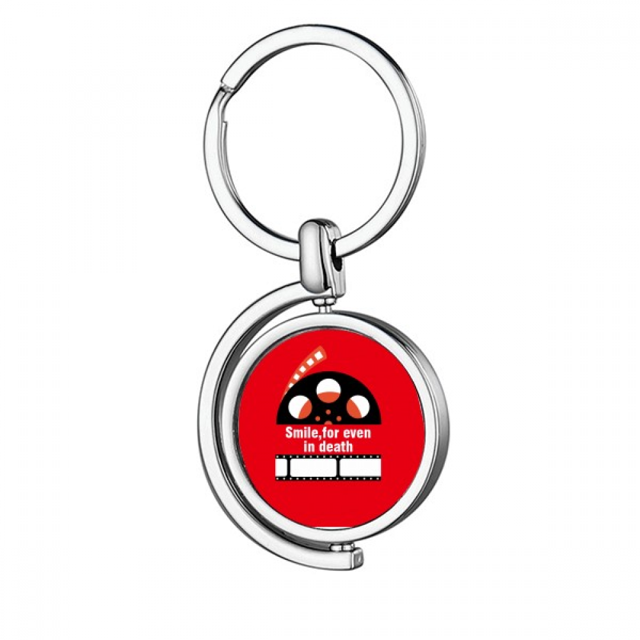 Sonrisa para incluso en la muerte Rotating keychain Metal Keyring Holder