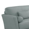 thumbnail image 2 of Eve 68 Inch Top Grain Leather Loveseat, 3 Accent Pillows, 2 Bolsters, Gray, 2 of 2