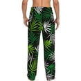 thumbnail image 3 of Easygdp Tropical Leaves1 Men's Pajama Pant, Sleep Elastic Waistband Lounge Pants - Medium, 3 of 9