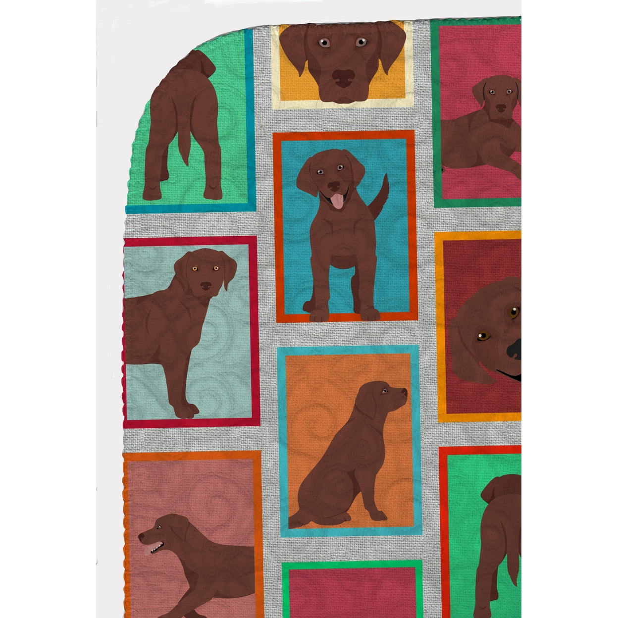 Lots of Chocolate Labrador Retriever Quilted Blanket 50x60