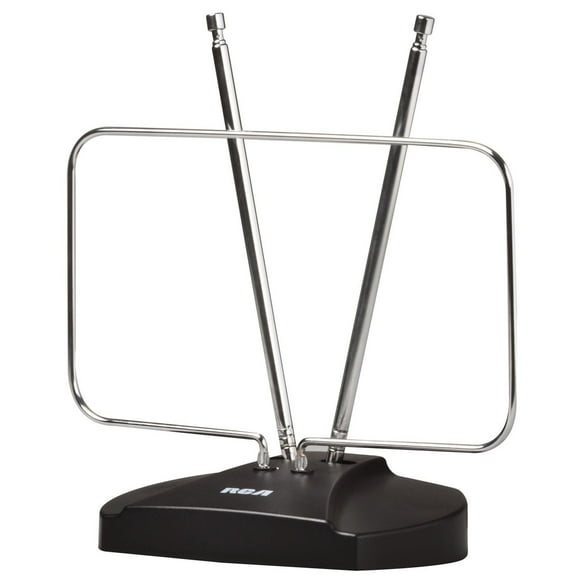 Antenne 4K HDTV intérieure RCA UHF/VHF réglable 64 km (40 miles) à oreille de lapin - Noir