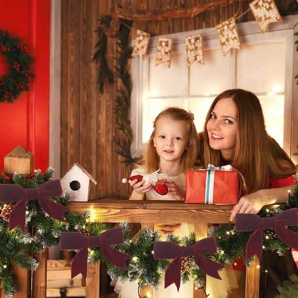Adornos navideños con lazo de terciopelo, decoración para árbol de Navidad, decoración de Halloween, decoración de otoño, decoración del hogar, adornos navideños